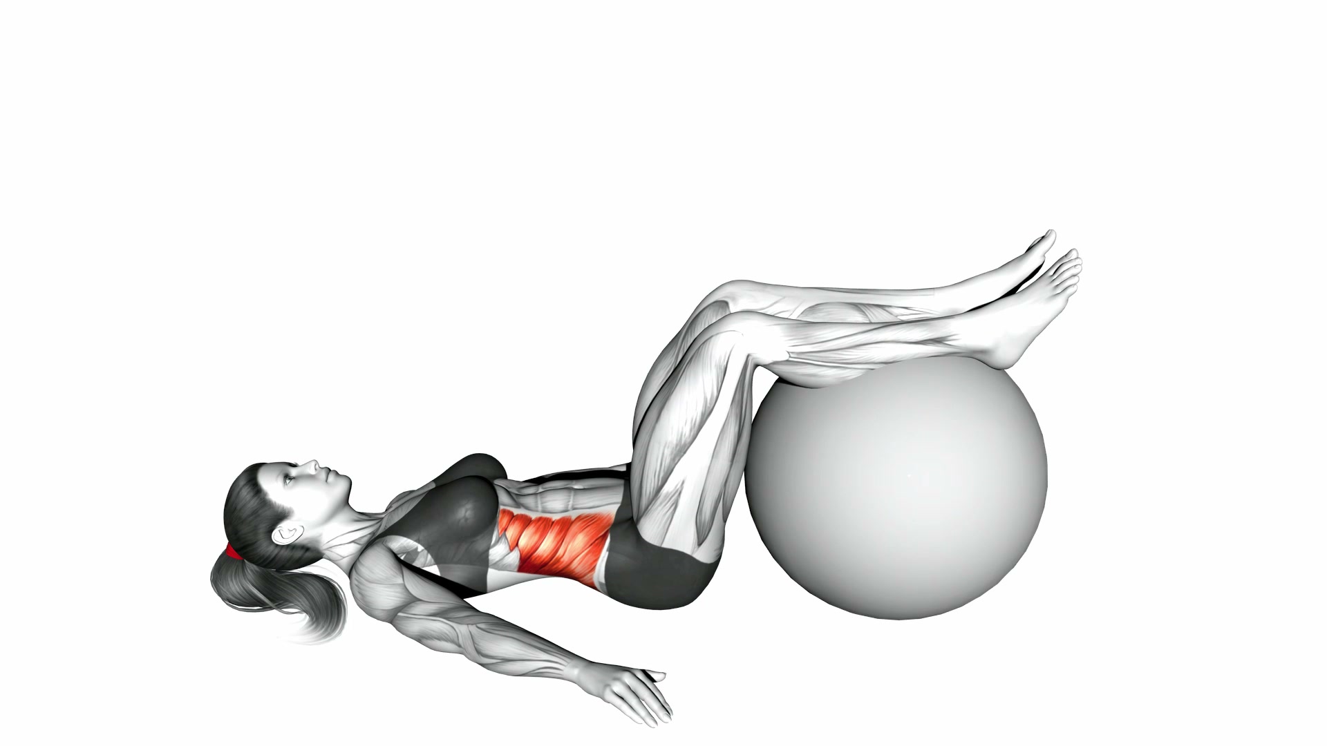 Bent Knee Lying Twist on Stability Ball demo